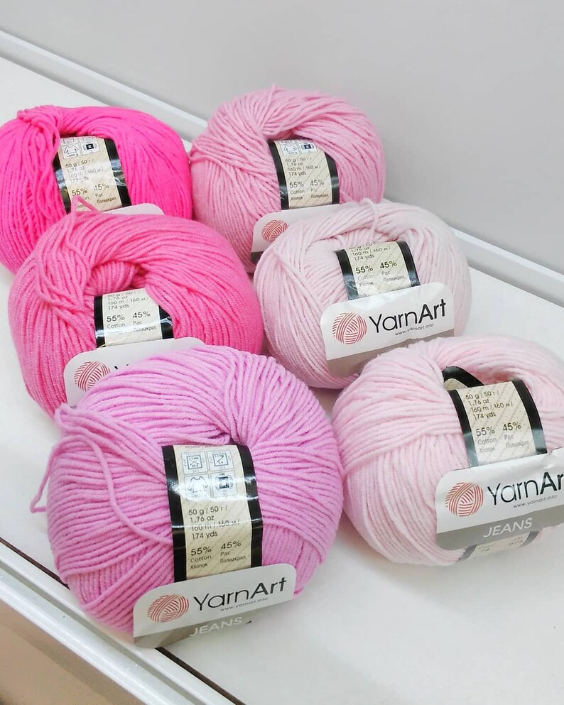 Cotton YarnArt JEANS for knitting and crochet 50g 160m semi Etsy