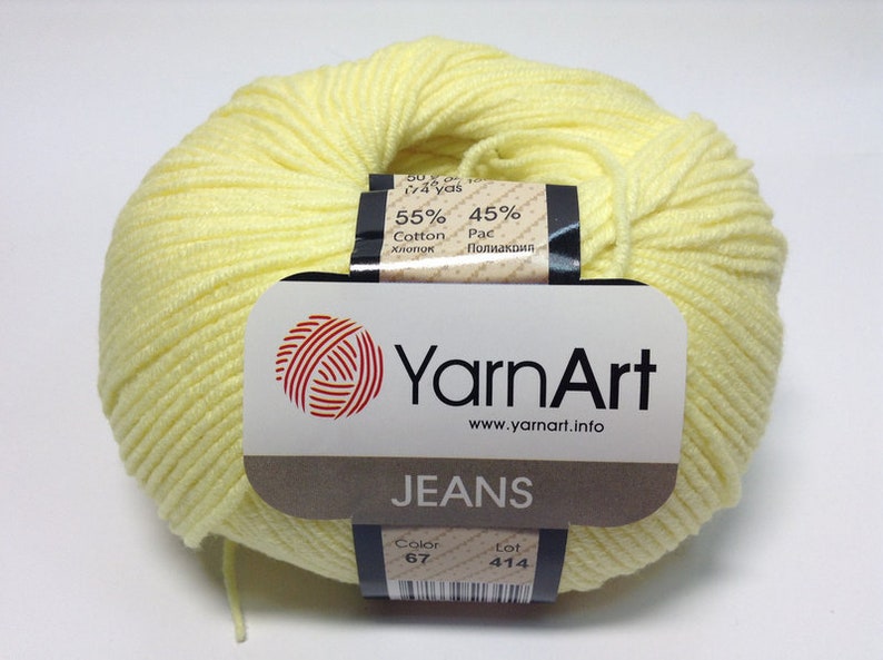 Cotton YarnArt JEANS for knitting and crochet 50g 160m semi Etsy