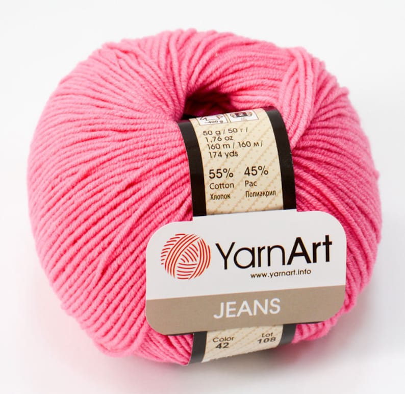Cotton YarnArt JEANS for knitting and crochet 50g 160m semi Etsy