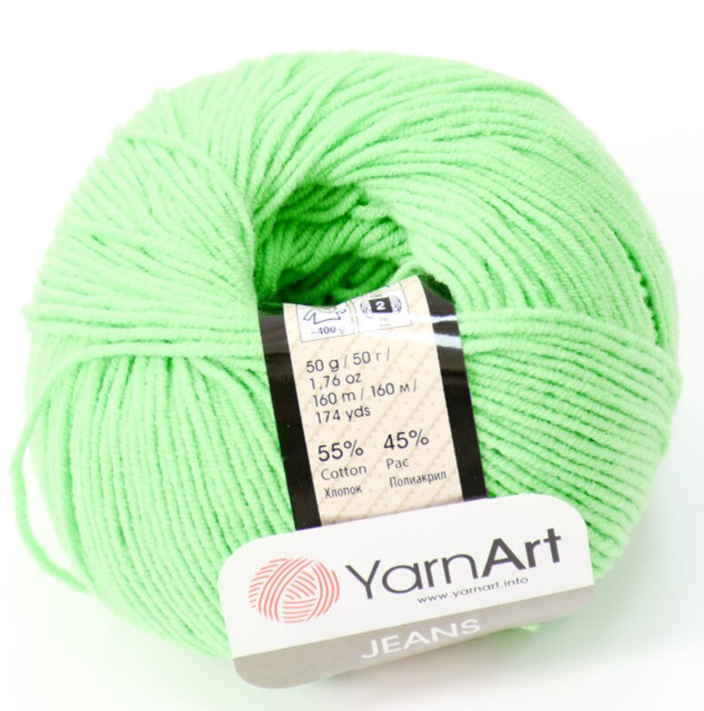 Cotton YarnArt JEANS for knitting and crochet 50g 160m semi Etsy