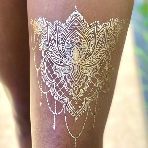 Rose Gold Henna Design Temporary Tattoo. 2 Hands Sheets. Etsy Australia