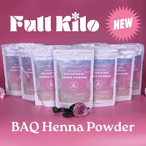 Bulk Organic BAQ Rajasthani Henna Powder -- FULL Kilo (1000 grams)