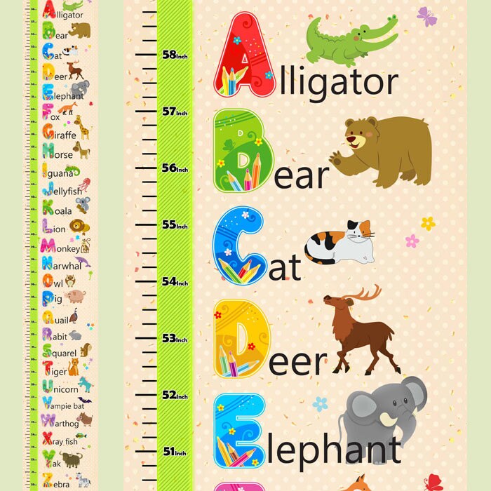 Christmas Sale Animal Kids Growth Chart Zoo Growth Chart Etsy