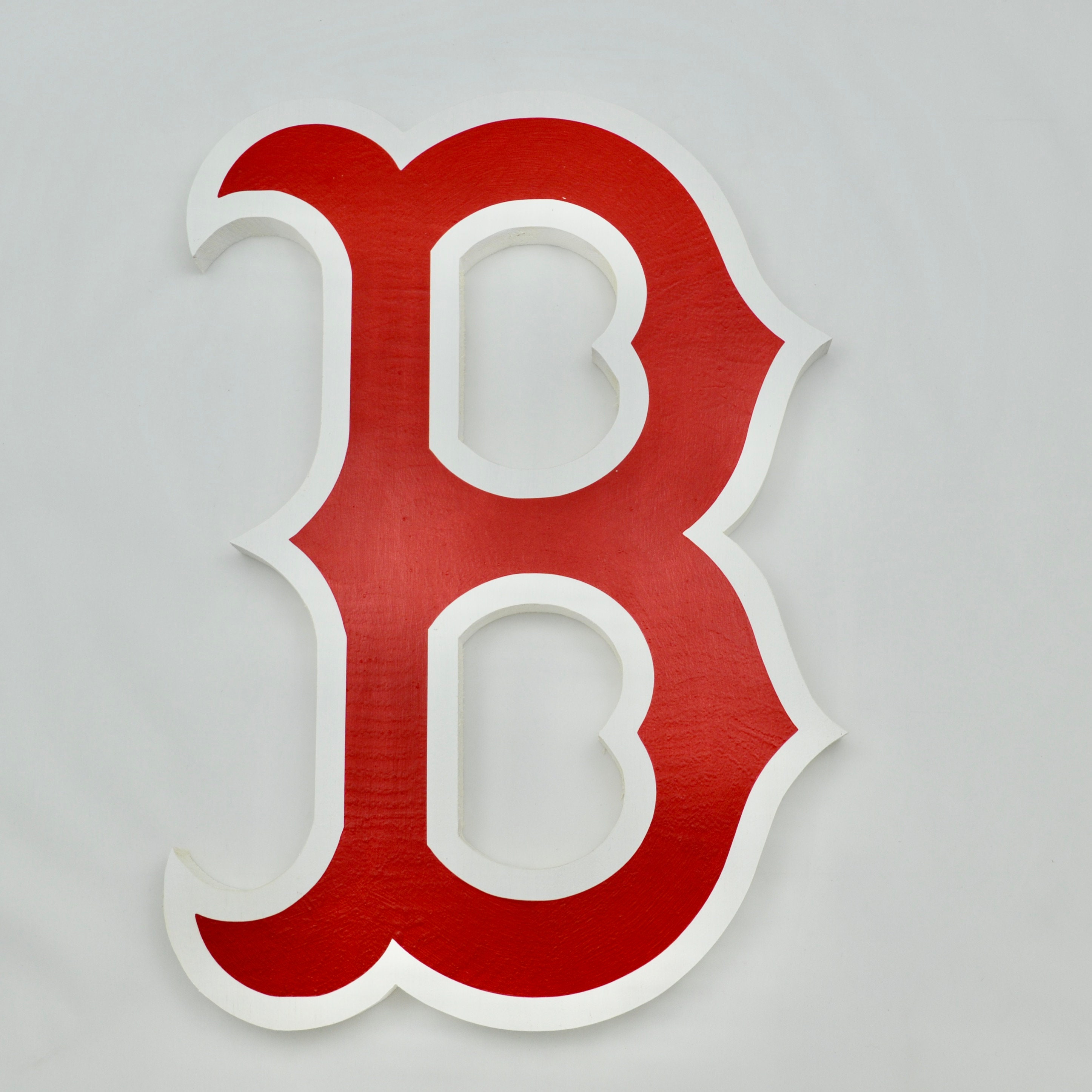 Boston Red Sox Baseball Hand Painted Wood Wall Decor Logo Sign Etsy