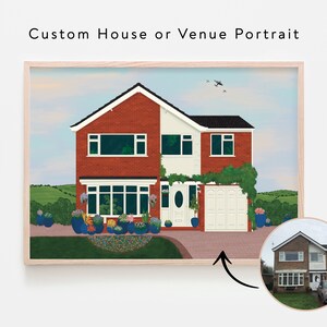 Personalized Digital House Portrait: Custom Venue Illustration for Home Art, Instant Download