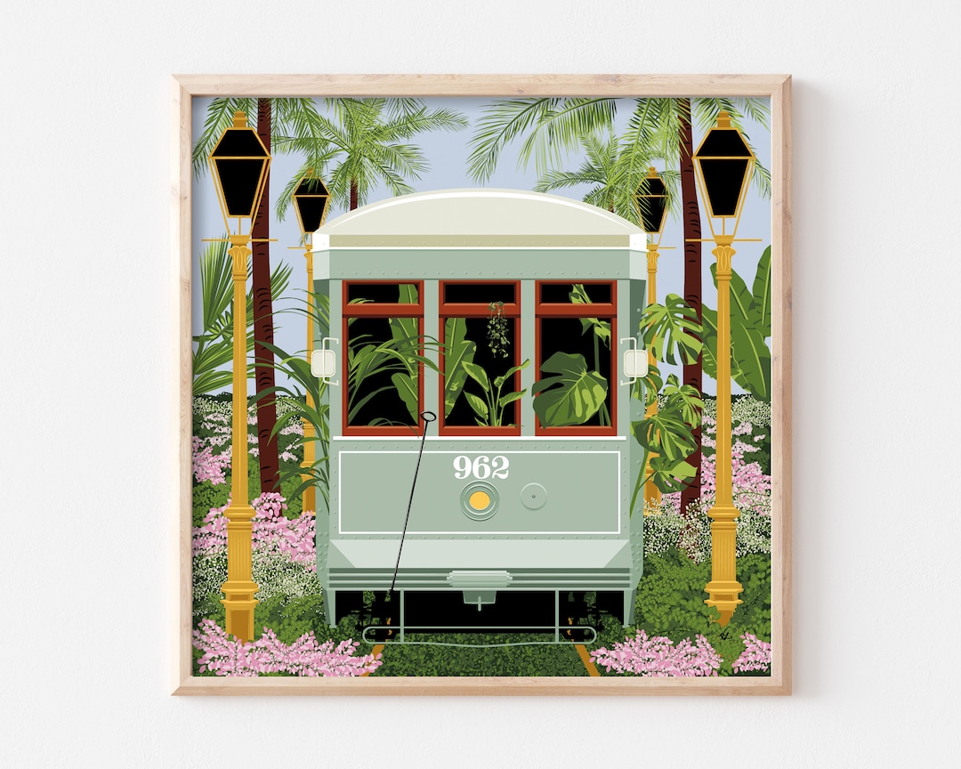 New Orleans Streetcar Wall Art, New Orleans Poster, NOLA Wall Art, NOLA Poster, New Orleans