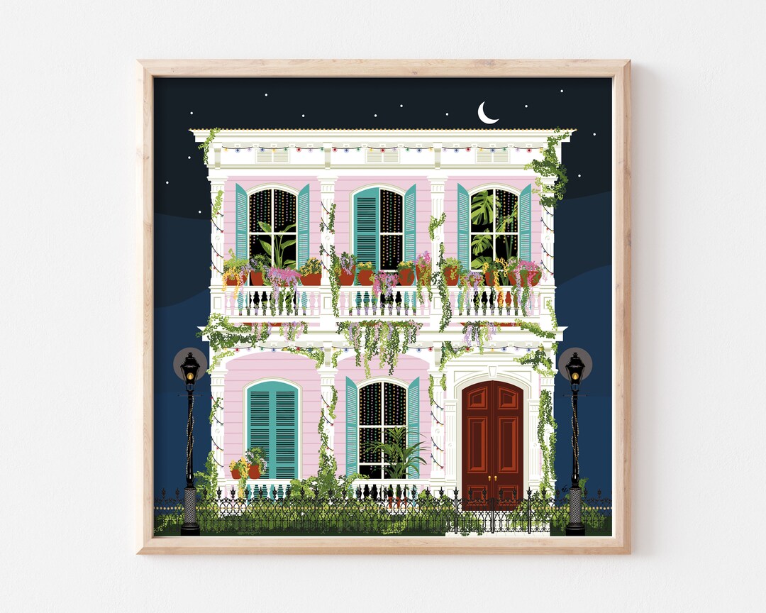 New Orleans Wall Art Nola Wall Art New Orleans Night Art Etsy