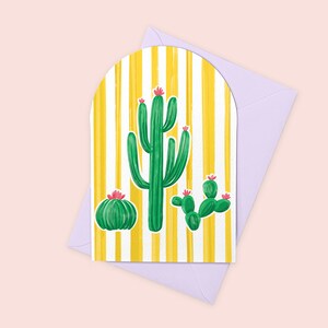 Biglietto di auguri per qualsiasi occasione con cactus, biglietto western, biglietto vuoto con fiori stravaganti, biglietto divertente per tutto l'anno