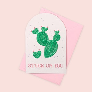 Cartão de cowgirl do dia dos namorados, cartão de felicitações de trocadilho fofo, cartão de cacto preso em você, cartão de eu te amo, cartão de aniversário de cowboy