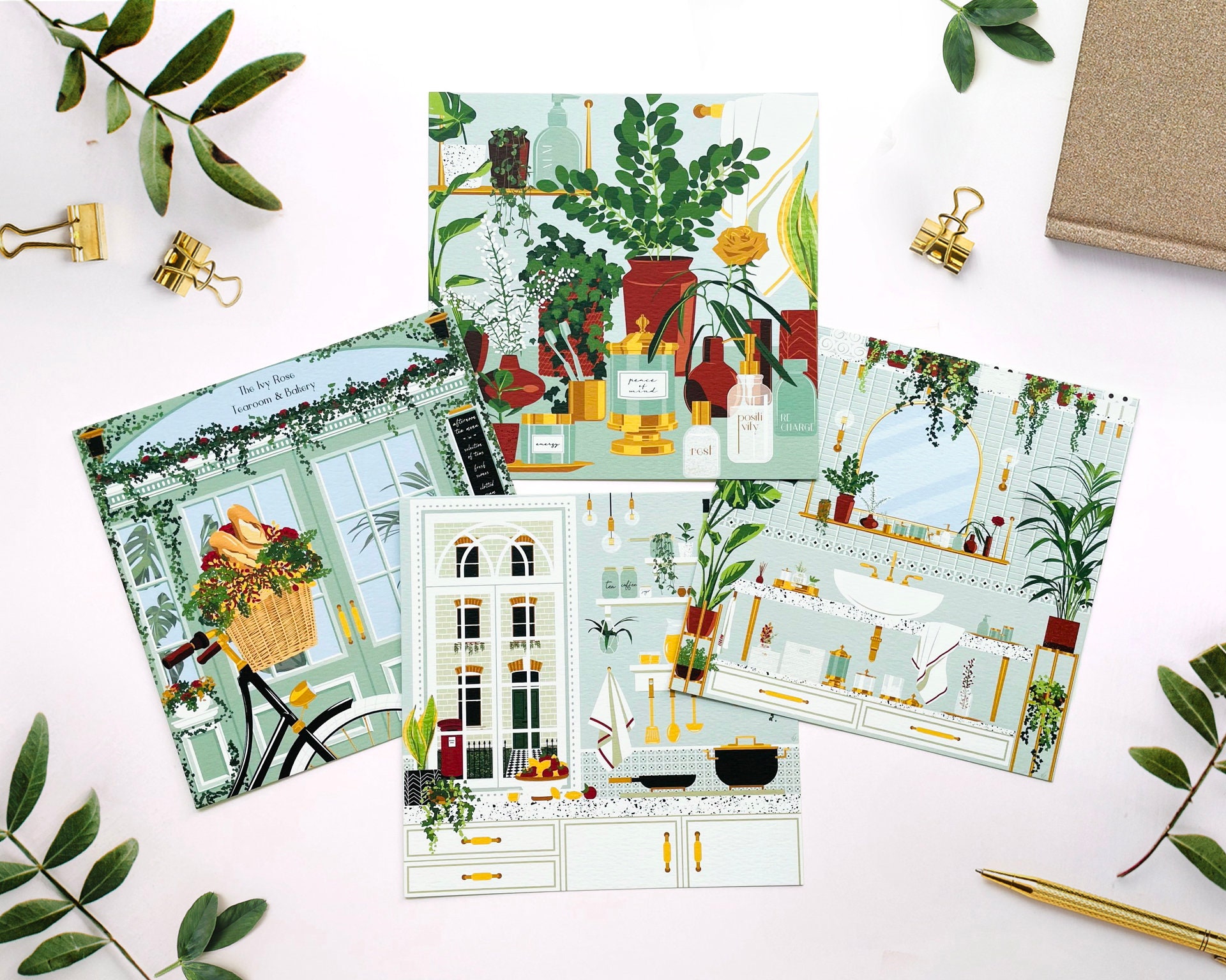 Bathroom Wall Art Botanical Bathroom Illustration Print | Etsy