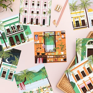 Arte de parede de Porto Rico, Arte de Porto Rico, Convites de Porto Rico, Cartões postais de Porto Rico, Boricua, Impressão de arte latina, Impressão de ilustração