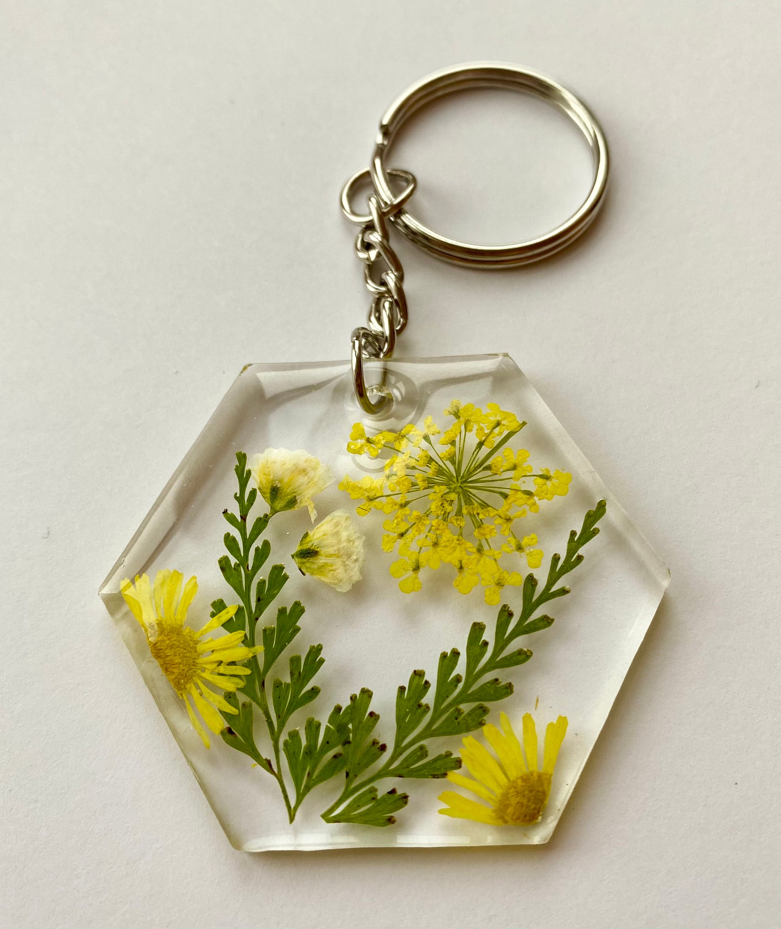 Pressed flowers keyring / floral keyring / dried flower Etsy