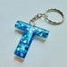 Glitter Initial Keyring / Initial Keyring / Glitter Keyring / Resin ...