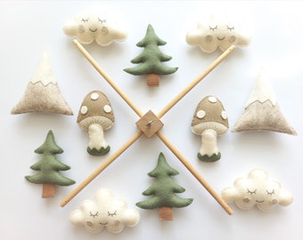Baby Mobile &quot;Forest Animals&quot;. Baby mobile, Baby shower gift, New baby gift, Felt animals toy, baby mobile woodland, forest mobile