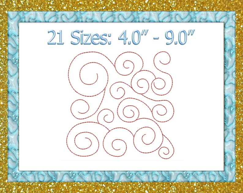 Quilting Swirls Embroidery Design Quilting Swirly Machine Etsy