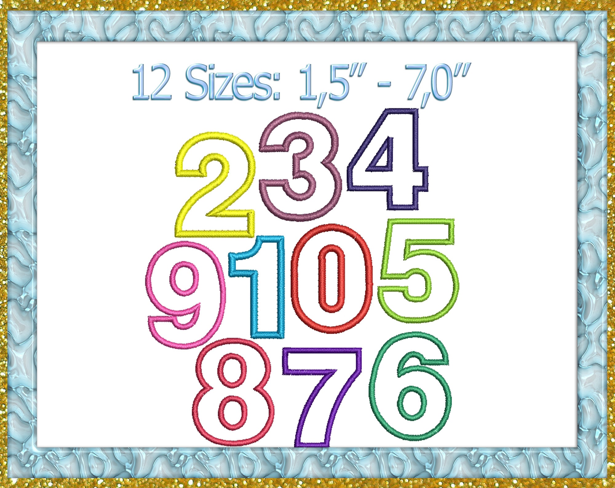 Applique Number Embroidery Design Numbers applique design Set Etsy