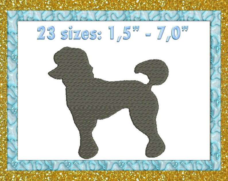 Download Dog silhouette embroidery poodle embroidery design Puppy ...