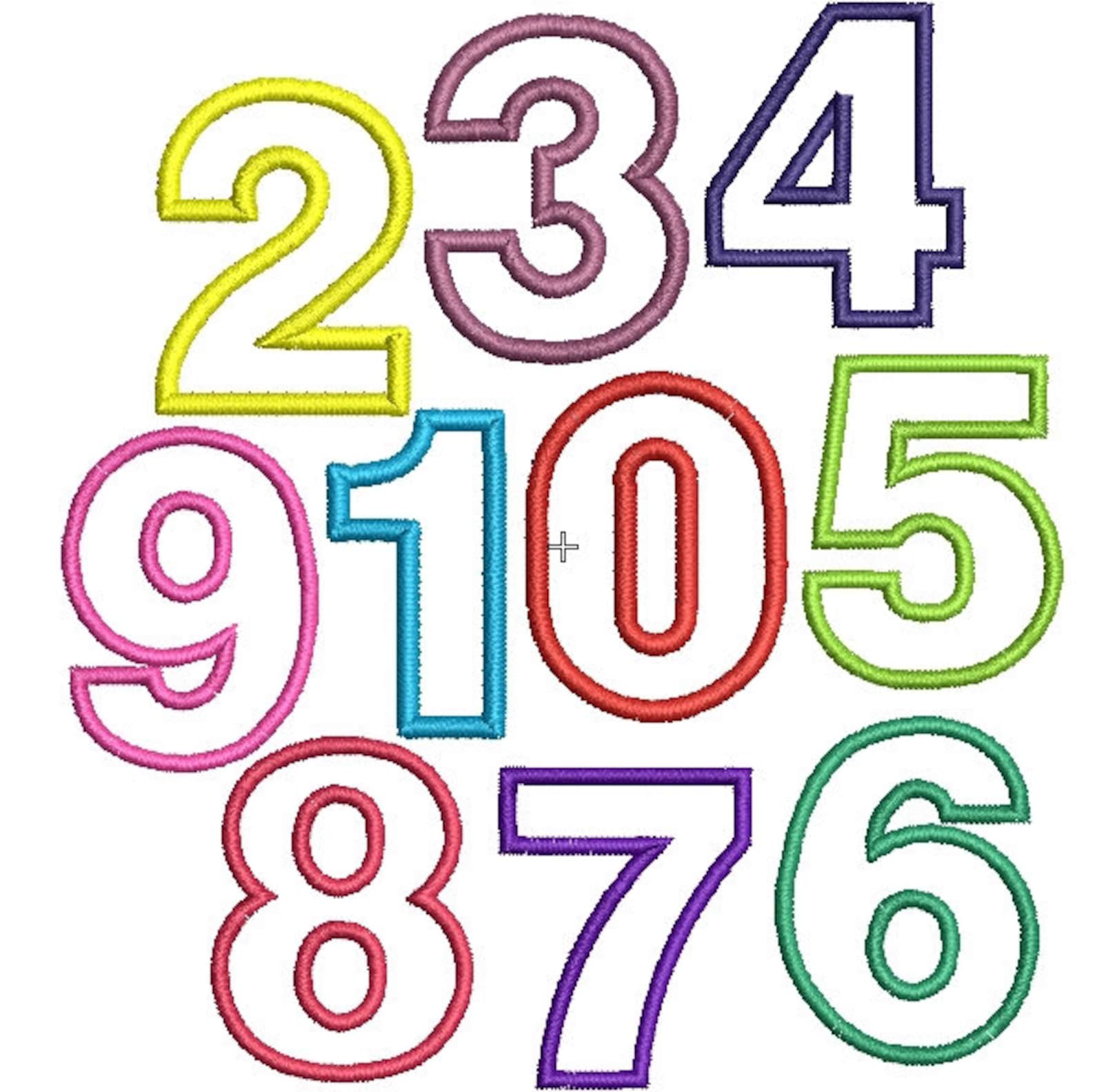 Applique Number Embroidery Design Numbers applique design Set Etsy