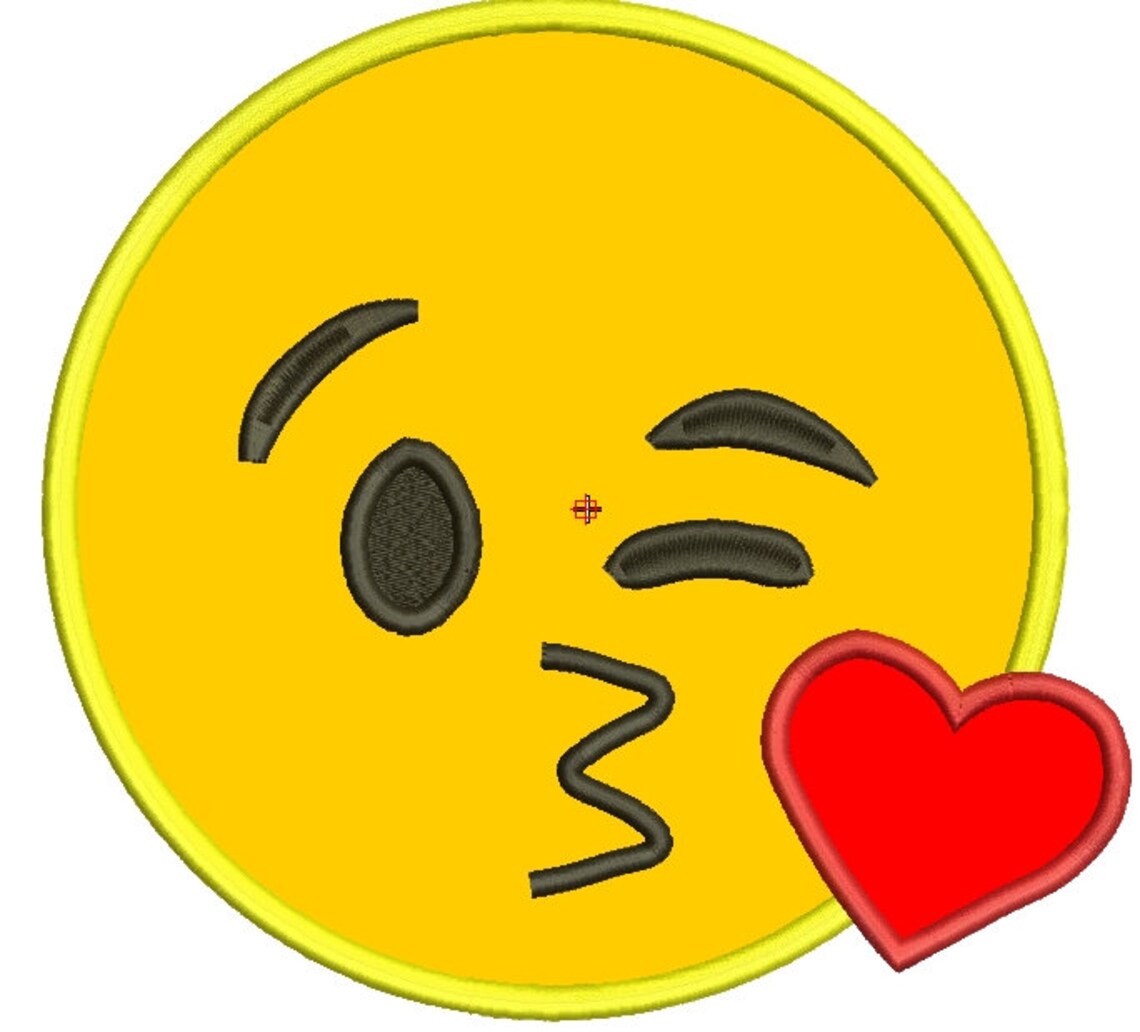 Blowing A Kiss Emoji Embroidery Blowing A Kiss Emoji Embroidery