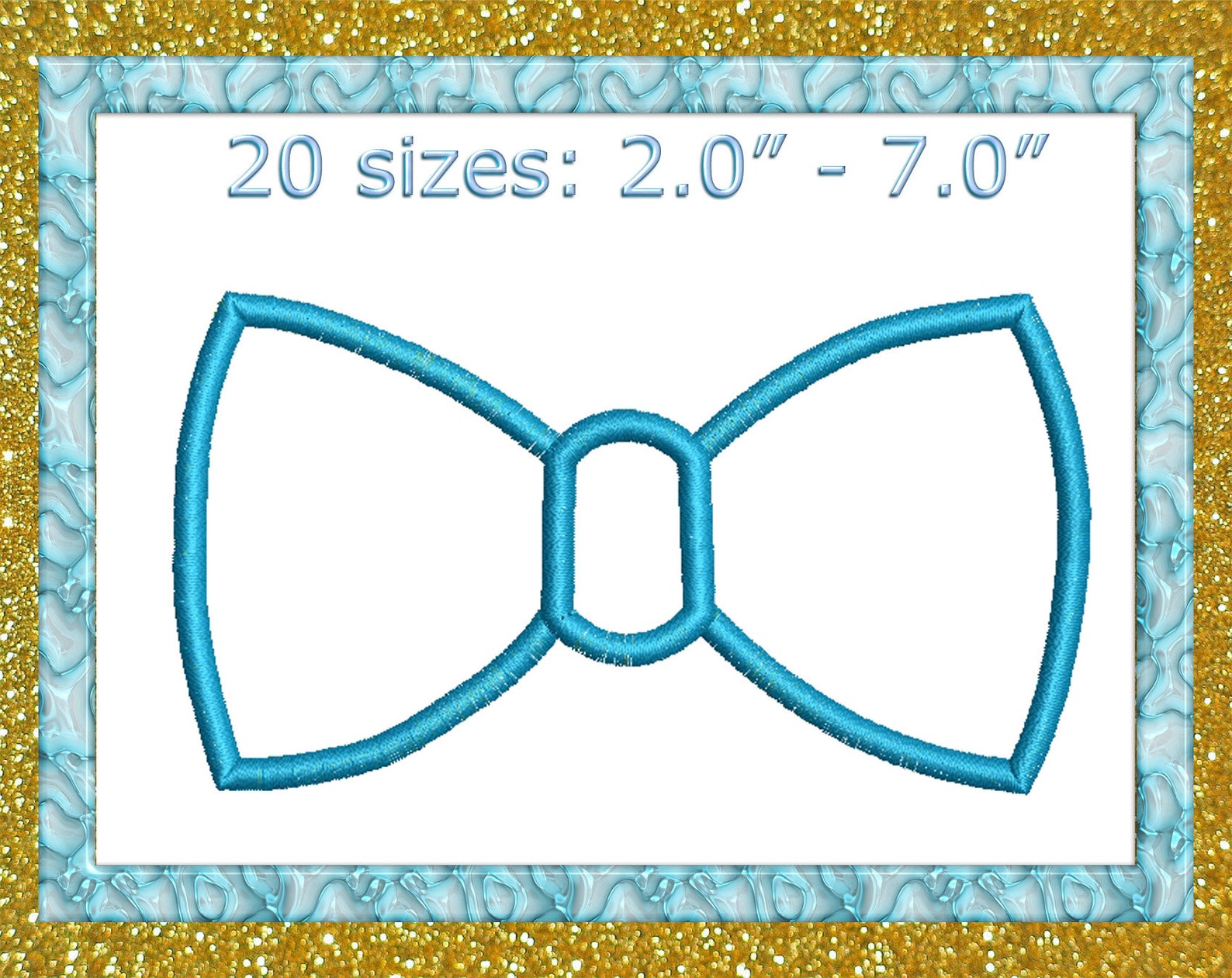Bowtie Applique Embroidery Design Bow Tie Machine Embroidery Etsy