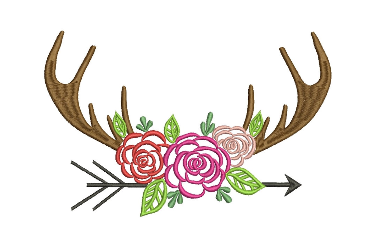 Floral antler embroidery design antler embroidery designs deer  etsy Floral antler embroidery design antler embroidery designs deer  etsy