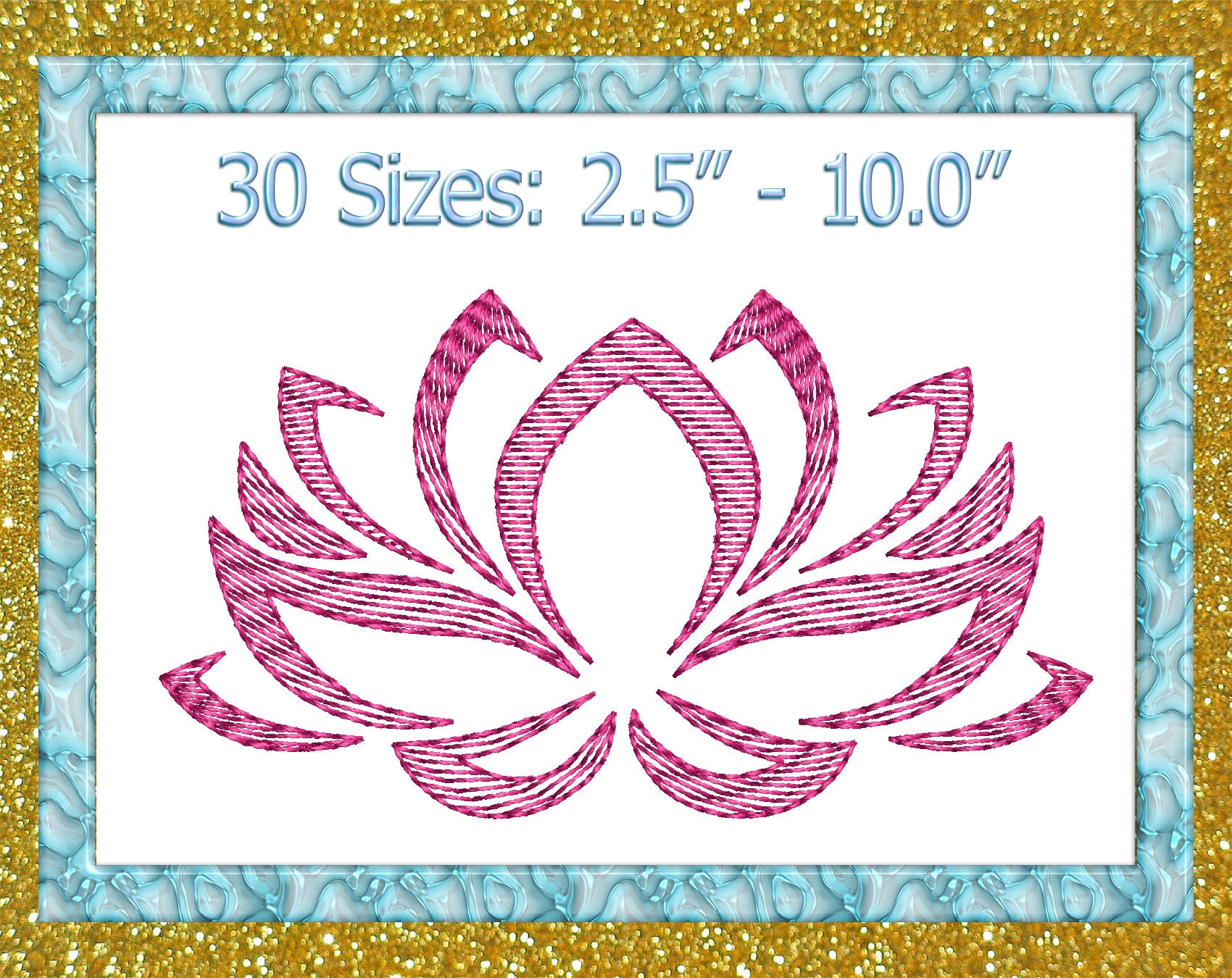 Lotus Flower Embroidery Design Mini Lotus embroidery Lotus Etsy