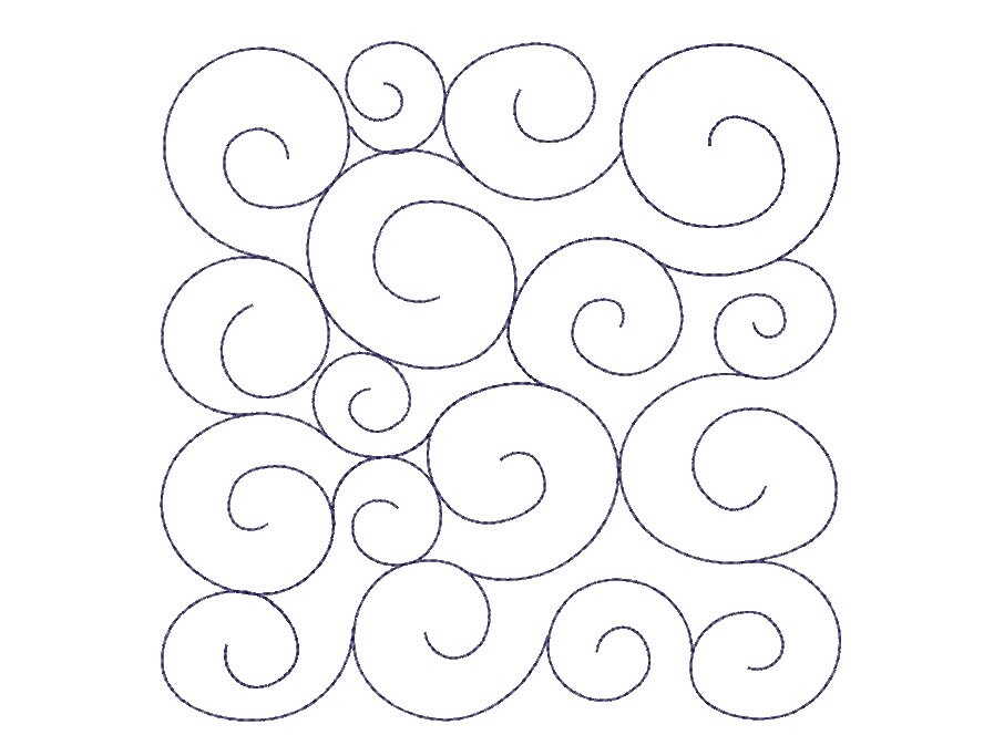 Quilting Swirls Embroidery Design Quilting Swirly Machine Etsy