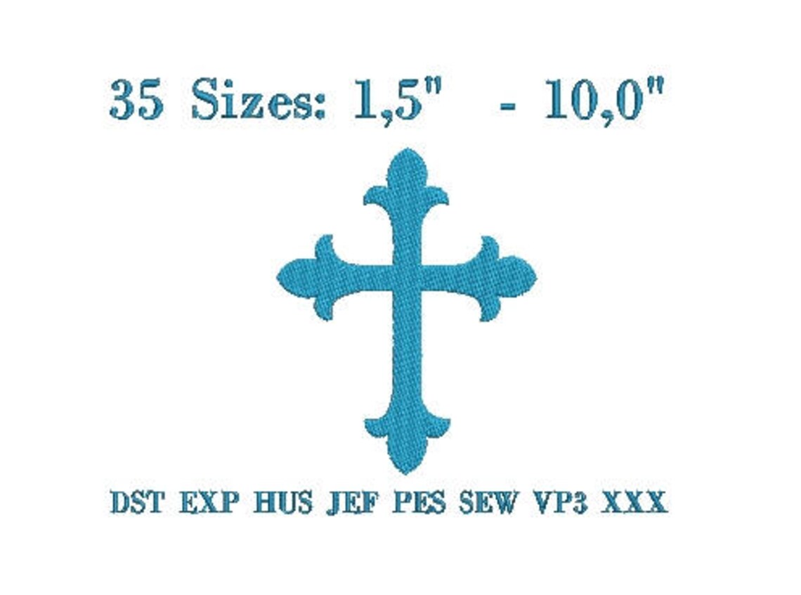 Cross Embroidery Design Fill Christian Religious Tiny Cross Etsy