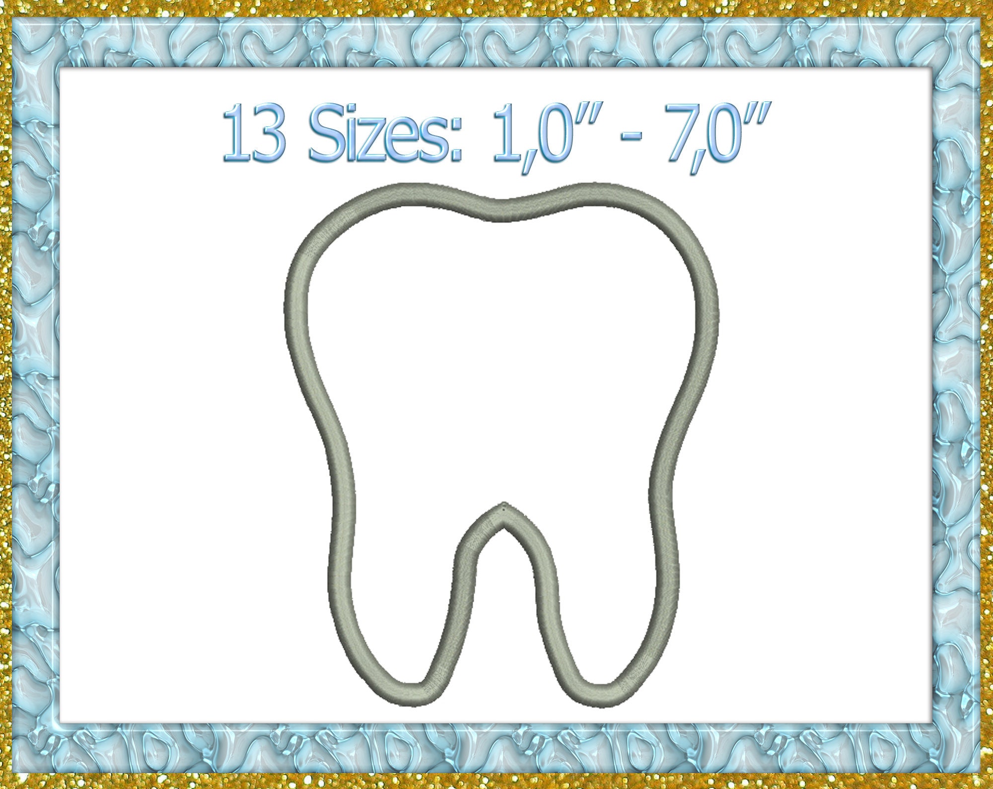 Tooth Applique Embroidery Design Dentist Dental Assistant Etsy