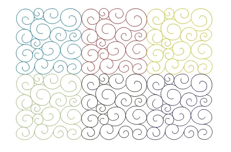 Quilting Swirls Embroidery Design Quilting Swirly Machine Etsy