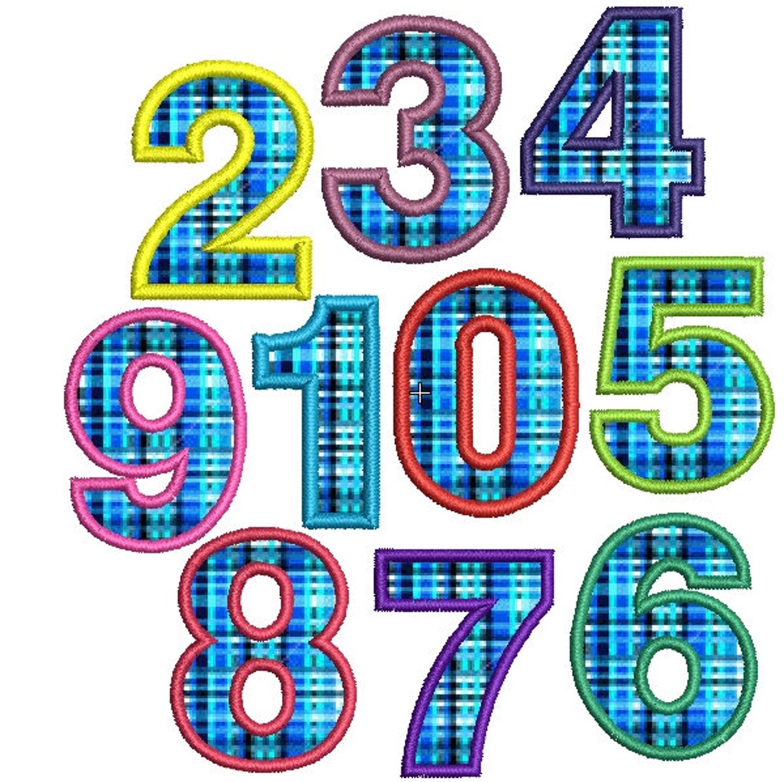 Applique Number Embroidery Design Numbers applique design Set Etsy