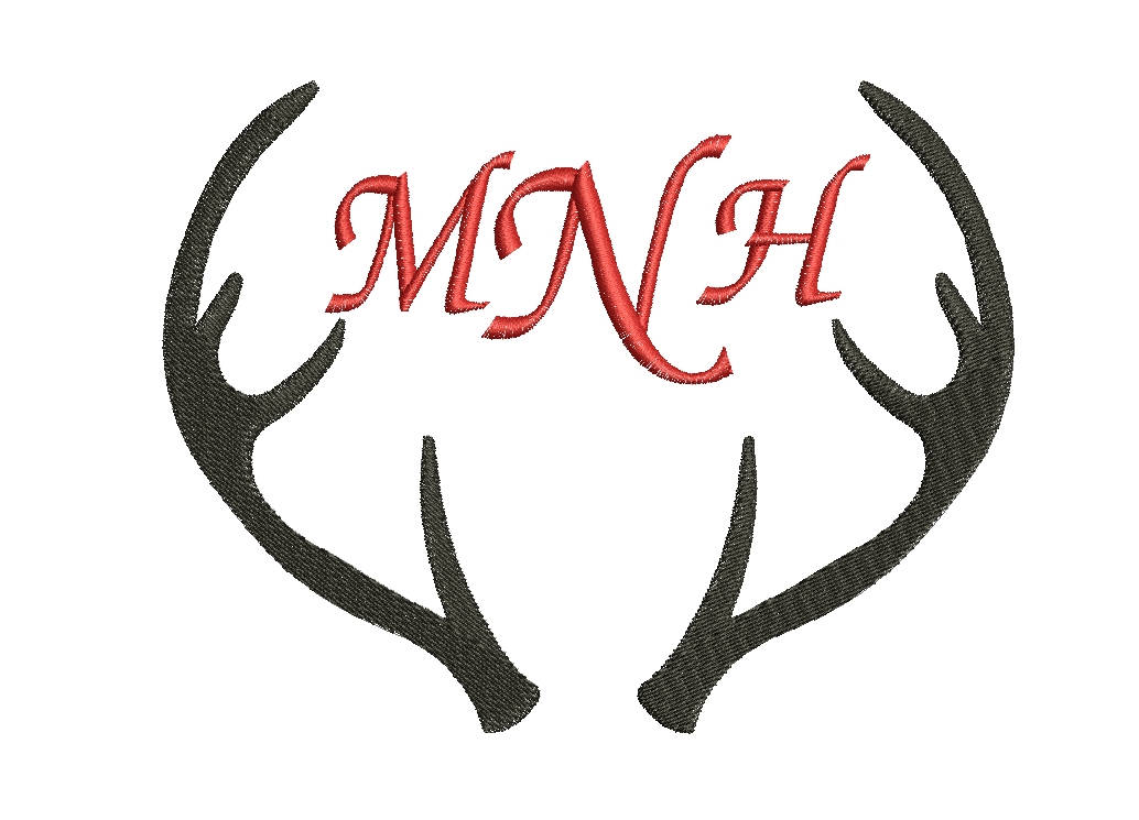 Antler embroidery designs machine embroidery monogram antlers  etsy