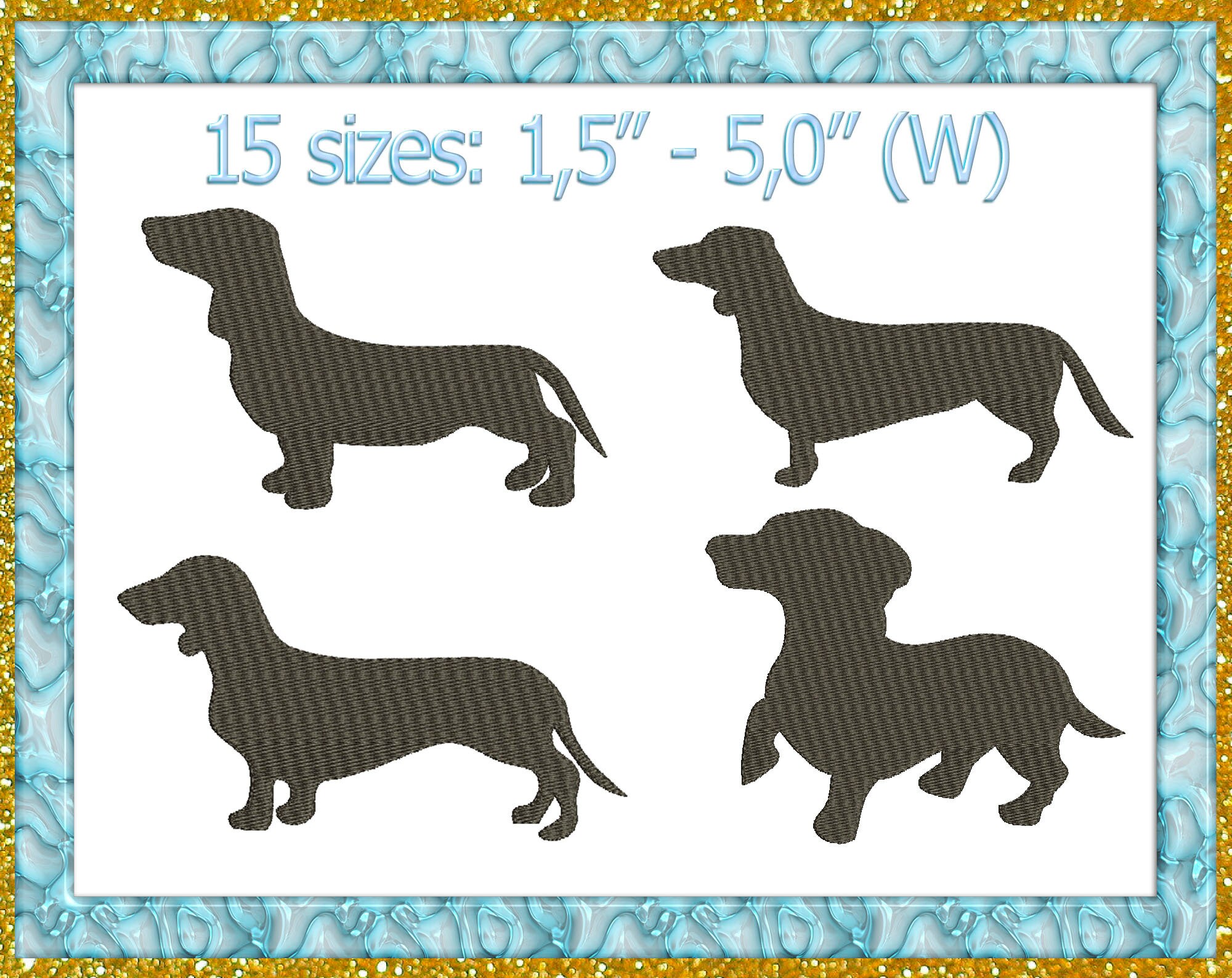 Dachshund embroidery design Dachshund machine embroidery Etsy