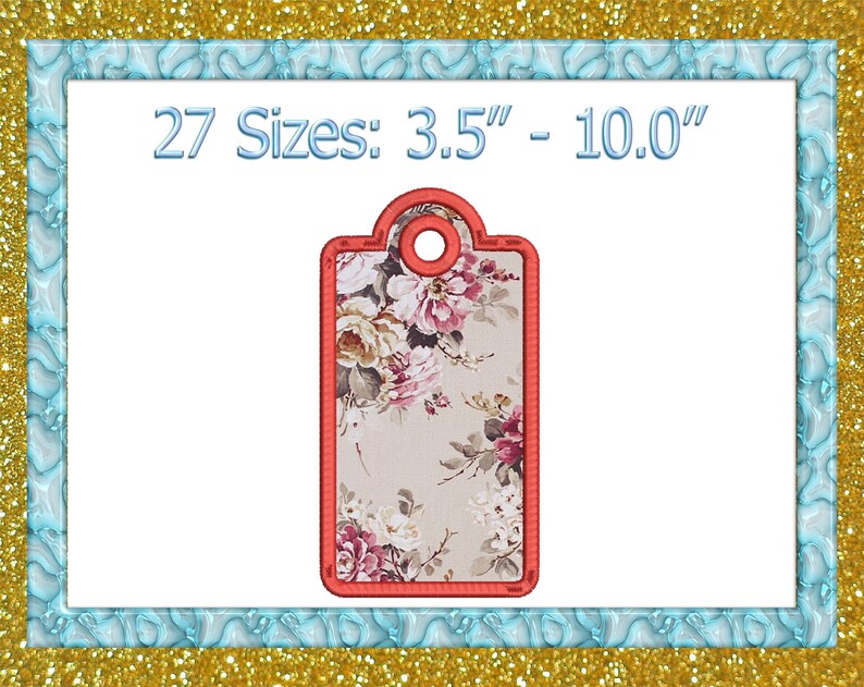 Price Tag Applique Machine Embroidery design Gift Tag Etsy