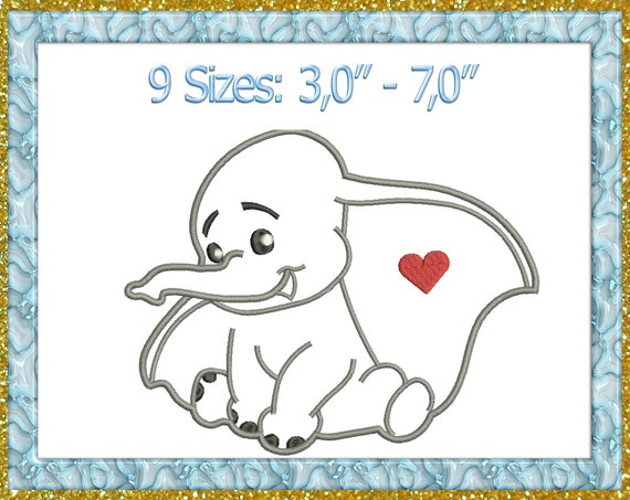Baby Elephant Applique Embroidery Design Cute Elephant | Etsy