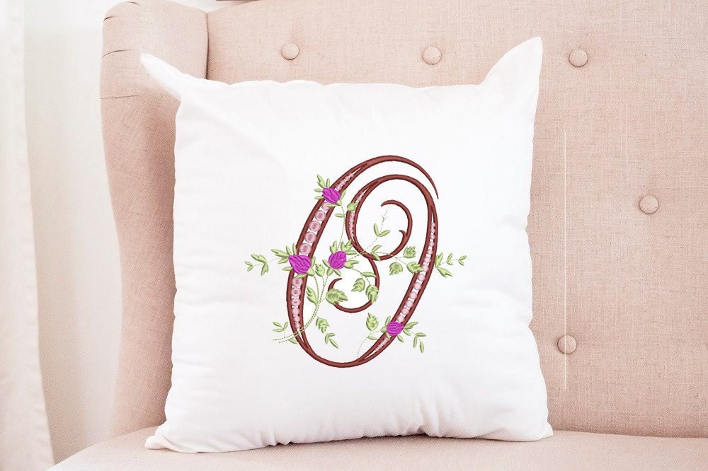 O monogram embroidery design letter o beautiful alphabet font  etsy