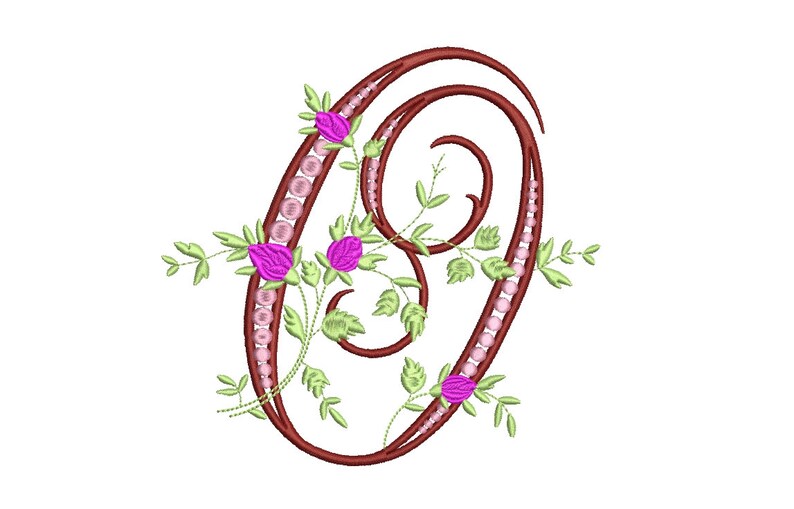 O Monogram Embroidery Design Letter O Beautiful Alphabet Font Etsy
