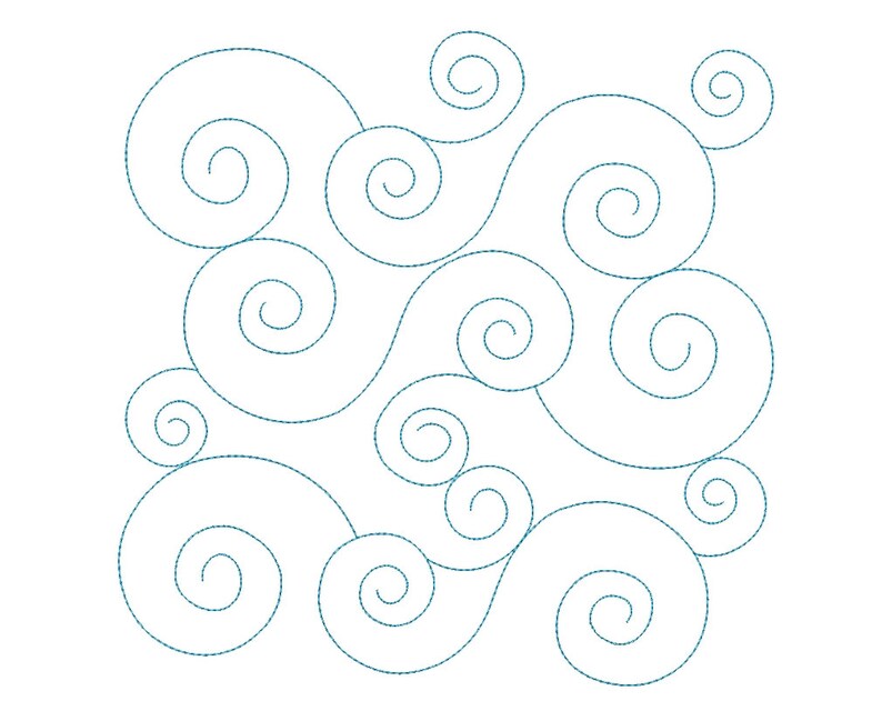 Quilting Swirls Embroidery Design Quilting Swirly Machine Etsy
