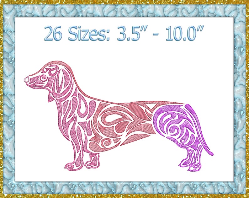 Dachshund Embroidery Design Dachshund Machine Embroidery Etsy