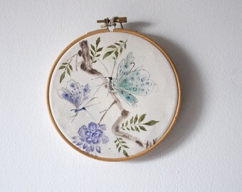 Frame with hand painted butterflies, Wall decoration, Frame to decorate, Butterflies, Butterfly painting.