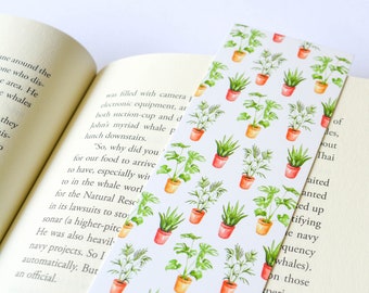 House plant bookmark, plant bookmark, card bookmark, bookmark plants, bookmark UK, patterned bookmark, small gifts, plant lover gifts