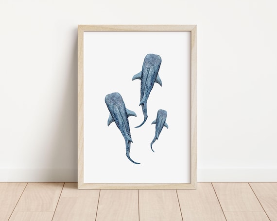 Whale shark print, whale shark art, whale print, shark print, ocean print, A5 or A4