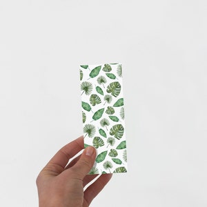 Palm leaf bookmark, plant bookmark, tropical bookmark, patterned bookmark, small gifts image 3