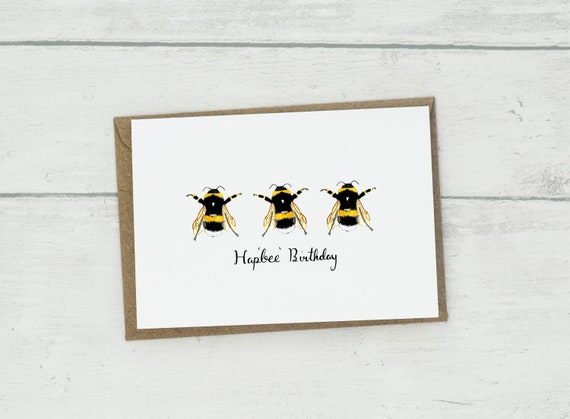 Carte Dabeille De Joyeux Anniversaire Anniversaire De Etsy