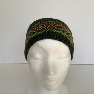 Fair Isle design knitted headband, earwarmers