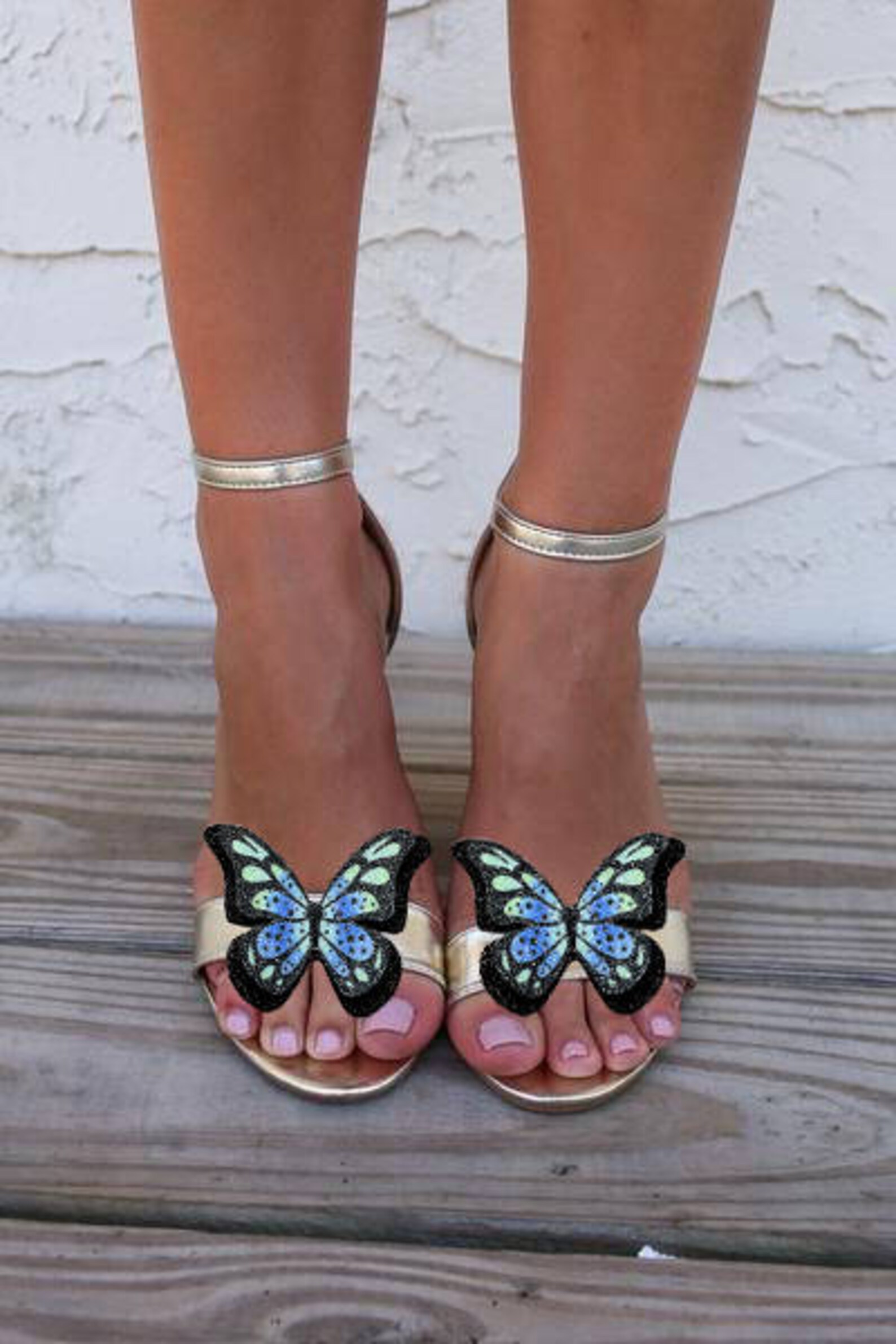 Butterfly Shoe Clips Glitter and Leather Shoe Accessories Etsy UK