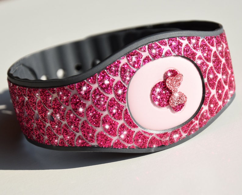 Magic Band Raspberry Mermaid Skins Cover Glitter Magic Band Etsy