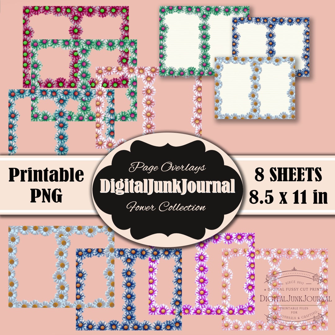 Flower Daisy Junk Journal Printable Junk Journal Template, Junk Journal ...