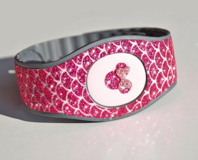 Magic Band Raspberry Mermaid Skins Cover Glitter Magic Band Etsy
