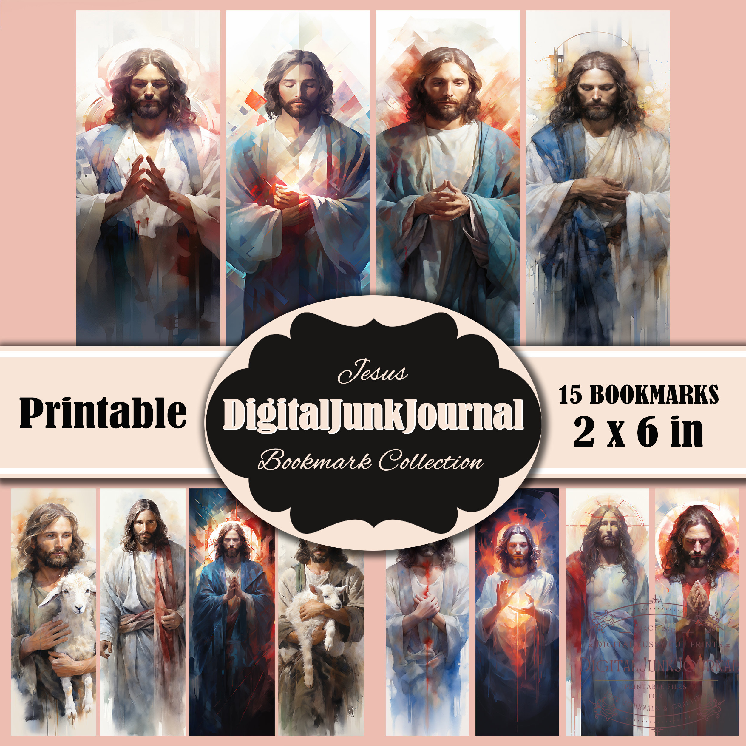 Jesus Printable Bookmarks, Digital Download JPG Bookmark Set, PNG ...